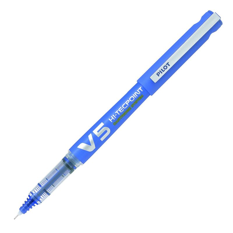 Stylo Roller PILOT V5 BLEU rechargeable par cartouches encre liquide