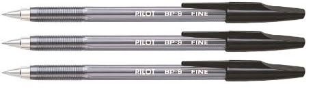 Lot de 3 stylos bille PILOT BP-S-F pointe FINE Noir