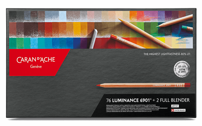 Boite coffret de 76 crayons de couleur CARAN D'ACHE LUMINANCE 6901.776 Boite coffret de 76 crayons de couleur CARAN D'ACHE LUMINANCE 6901.776