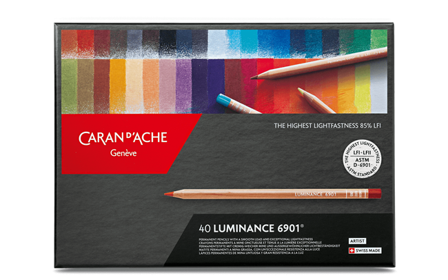 Boite coffret de 40 crayons de couleur CARAN D'ACHE LUMINANCE 6901.740