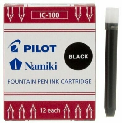 Boite de 12 cartouches IC-100 pour stylo plume PILOT Haute Ecriture - encre Noire Boite de 12 cartouches IC-100 pour stylo plume PILOT Haute Ecriture - encre Noire