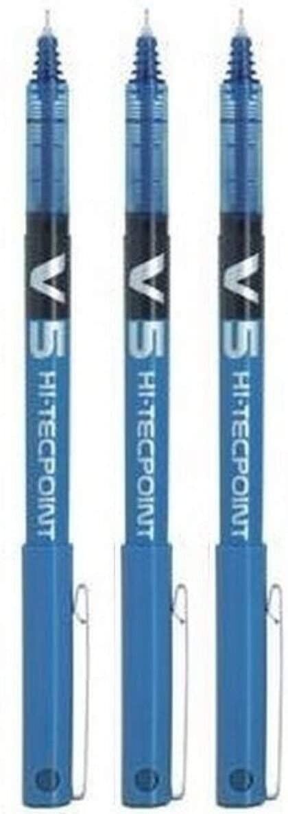 Lot de 3 Stylos Roller PILOT V5 BLEU . Lot de 3 Stylos Roller PILOT V5 BLEU .