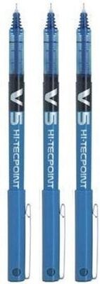 Lot de 3 Stylos Roller PILOT V5 BLEU . Lot de 3 Stylos Roller PILOT V5 BLEU .