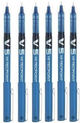 Lot de 6 Stylos Roller PILOT V5 BLEU . Lot de 6 Stylos Roller PILOT V5 BLEU .