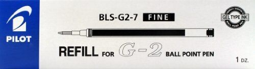 Boite de 12 recharges pour stylo PILOT G2-07 Moyenne encre gel NOIRE