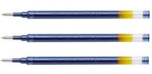 Lot de 3 recharges pour stylo PILOT G2-07 Moyenne encre gel BLEU