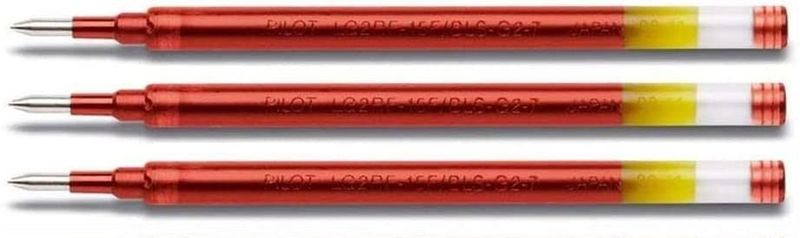Lot de 3 recharges pour stylo PILOT G2-07 Moyenne encre gel ROUGE