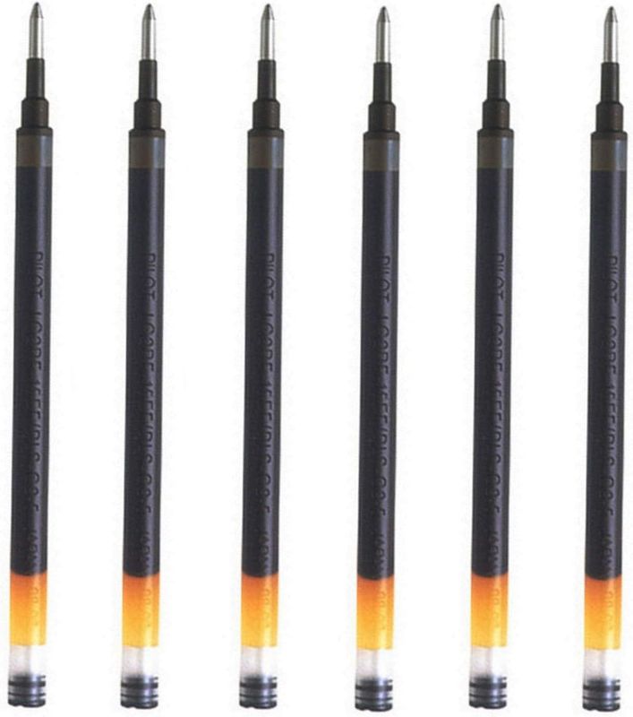 Lot de 6 recharges pour stylo PILOT G2-07 Moyenne encre gel NOIRE