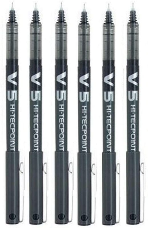 Lot de 6 Stylos Roller PILOT V5 NOIR .
