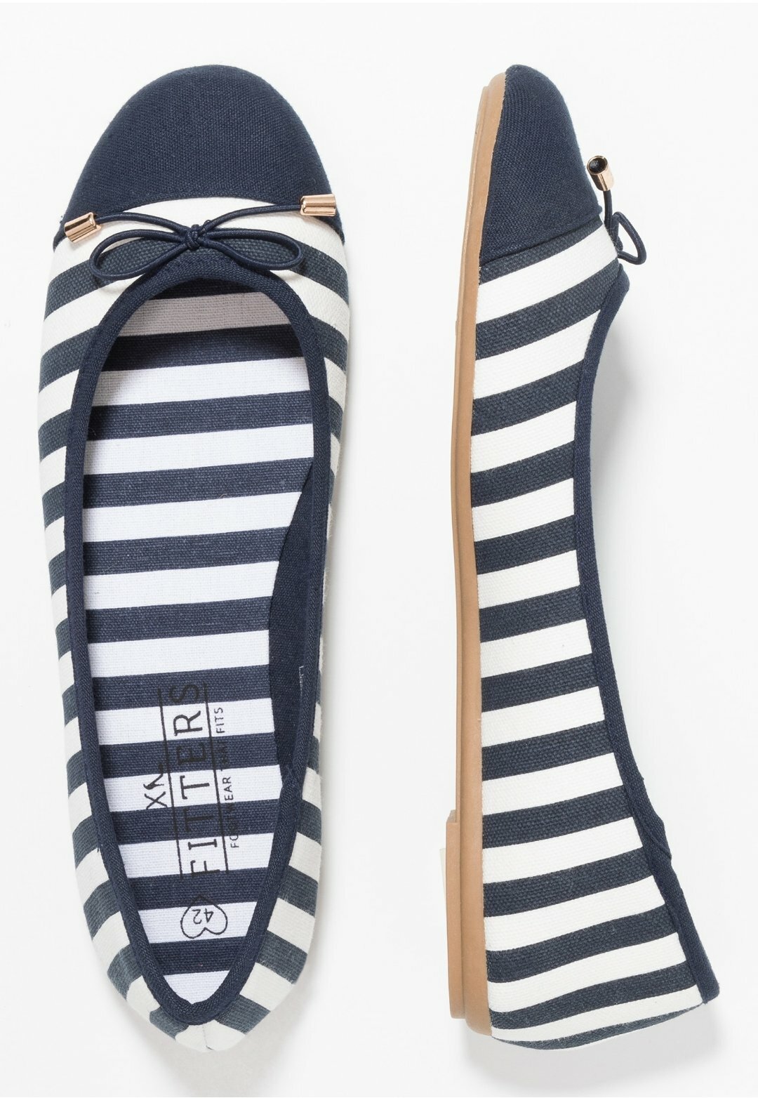 EU, Fitters Footwear That Fits Dames Ballerines Grace Textile Ballerine avec n?UD ray/ée /à laspect Maritime