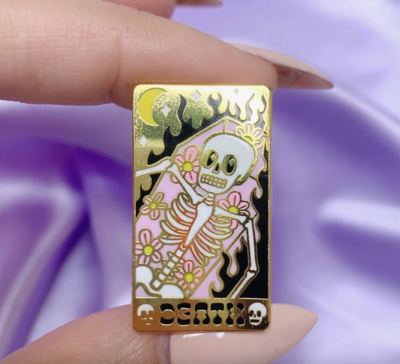 Bobby Pins Death Tarot Card Pin