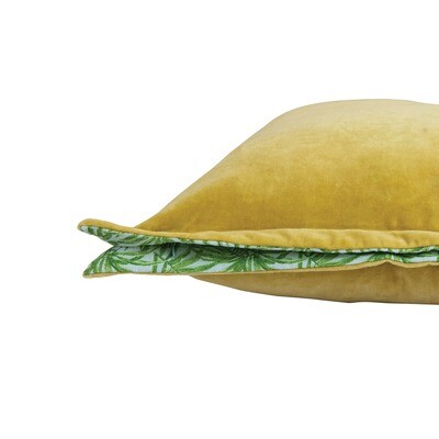Creative Co-Op Velvet Palm Gusset Pillow 