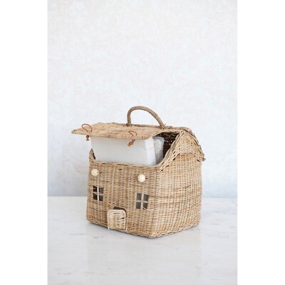 Creative Co-Op House Handled Basket