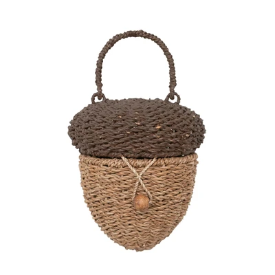 Creative Co-Op Acorn Handled Basket