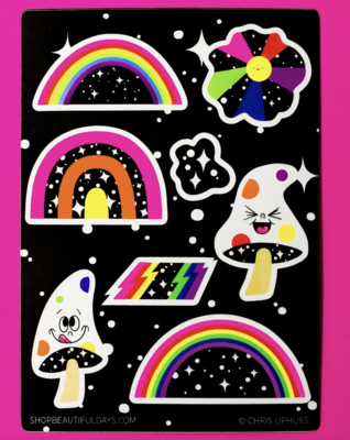 Beautiful Days Space Rainbow Stickers