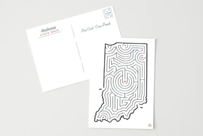 Imaginary Animal IN Maze postcard