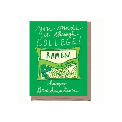 La Familia Green Ramen Graduation card