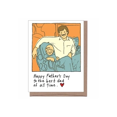La Familia Green Best Dad of All Time card
