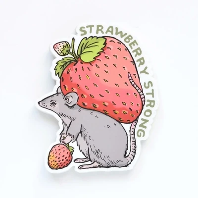 Imaginary Animal Strawberry Strong Sticker