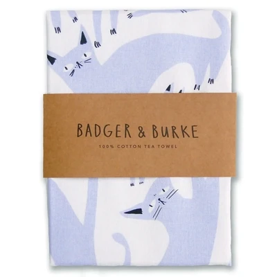 Badger & Burke Lavender Cats Towel
