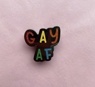 Fluffmallow Gay AF Pin