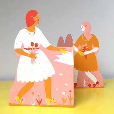 Printed Peanut Two Woman Card