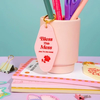 Party Mountain Bless This Mess Keychain