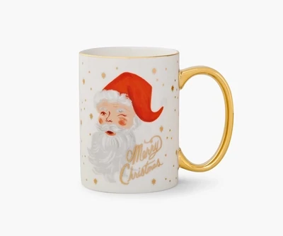 Rifle Winking Santa Claus Porcelain Mug