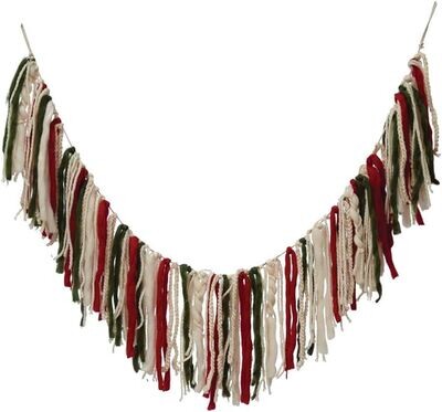 Creative Co-Op Fabric Tassel Garland