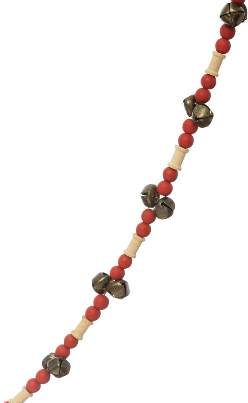 Creative Co-Op Wood Bead and Bell Garland