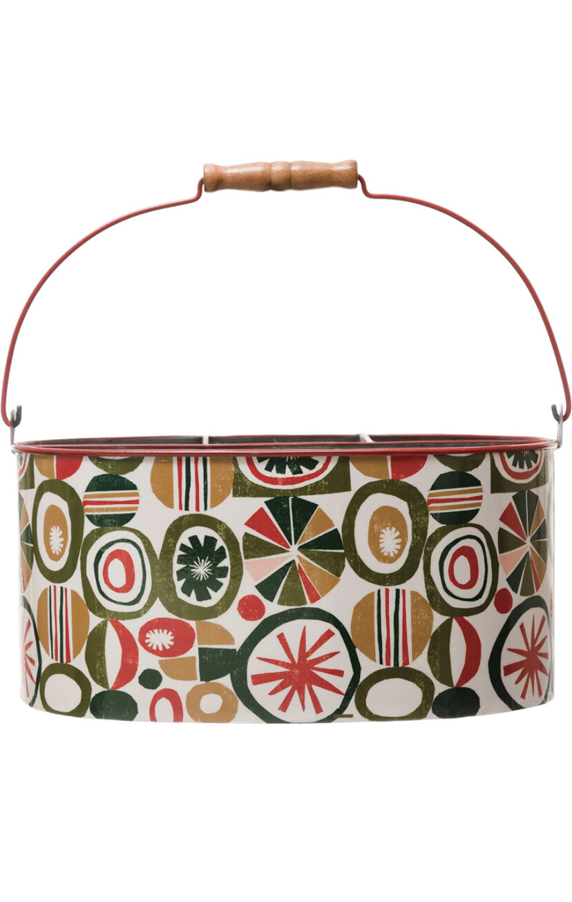 Creative Co-Op sectioned Metal bucket