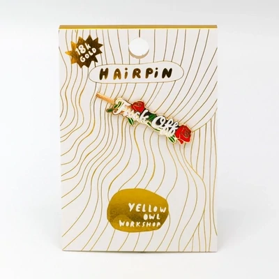 Yellow Owl Hairpin