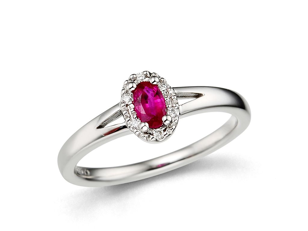 18KW RUBY DIA RING