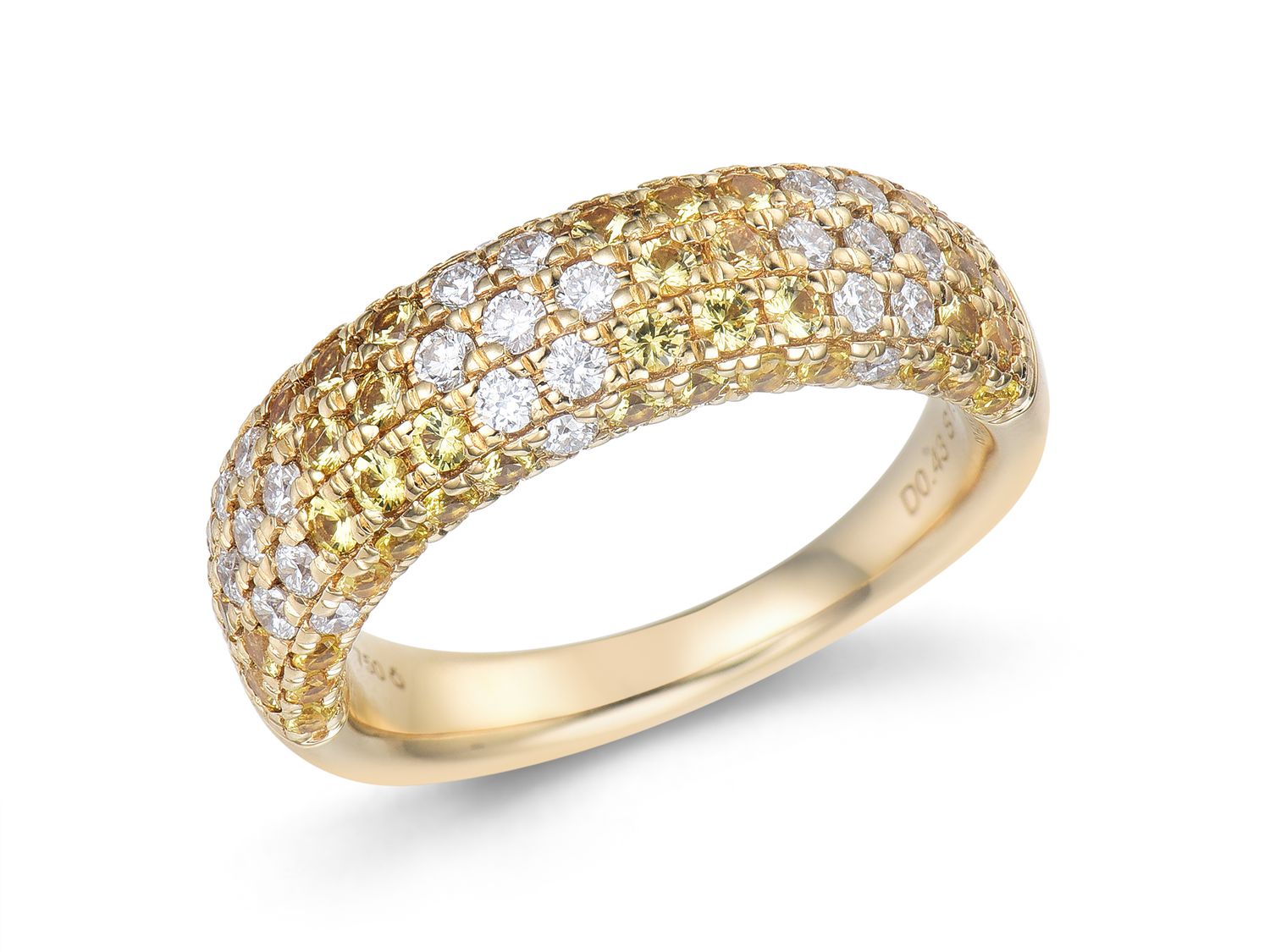 18KY YELLOW SAPP DIA RING