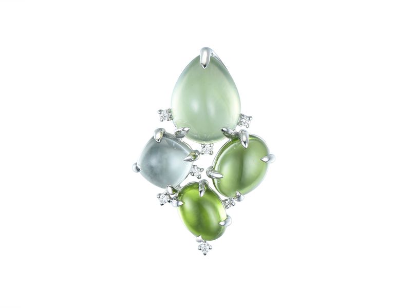 18KW SEMI-PRECIOUS DIA PENDANT