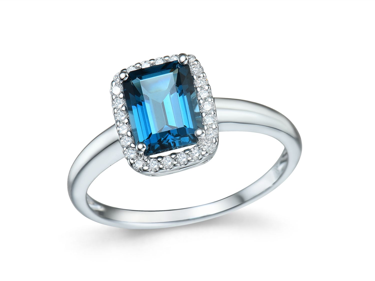 14KW LONDON BLUE TOPAZ DIA RING