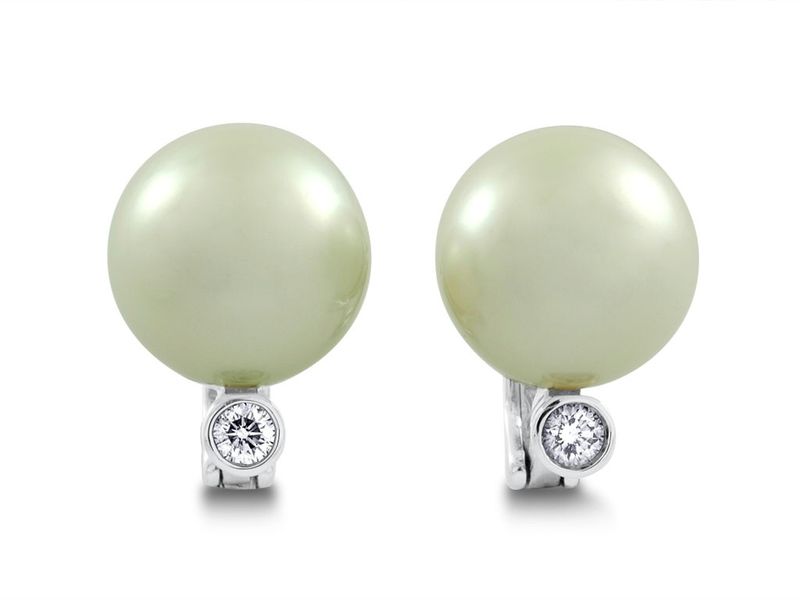 18KW PEARL DIA EARRING