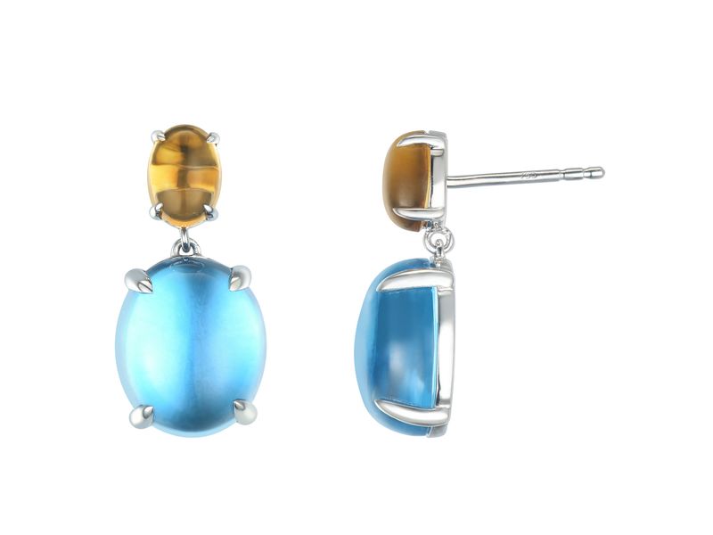 18KW SEMI-PRECIOUS EARRING