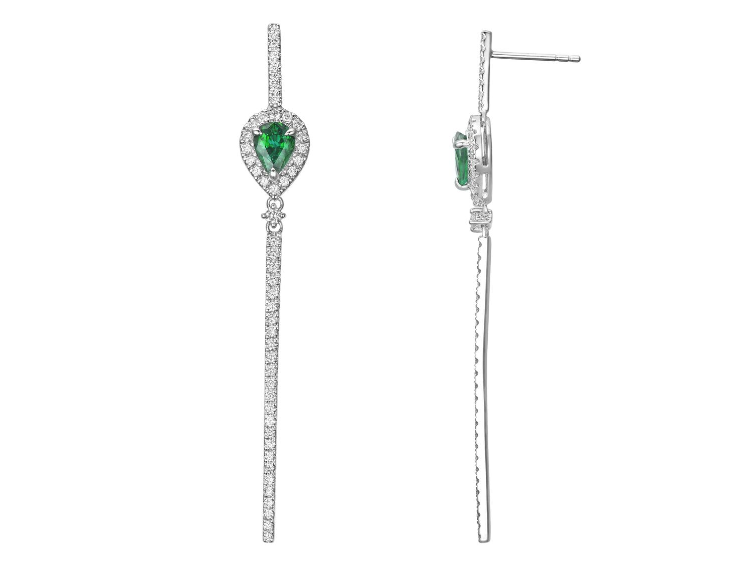 18KW EMER DIA EARRING