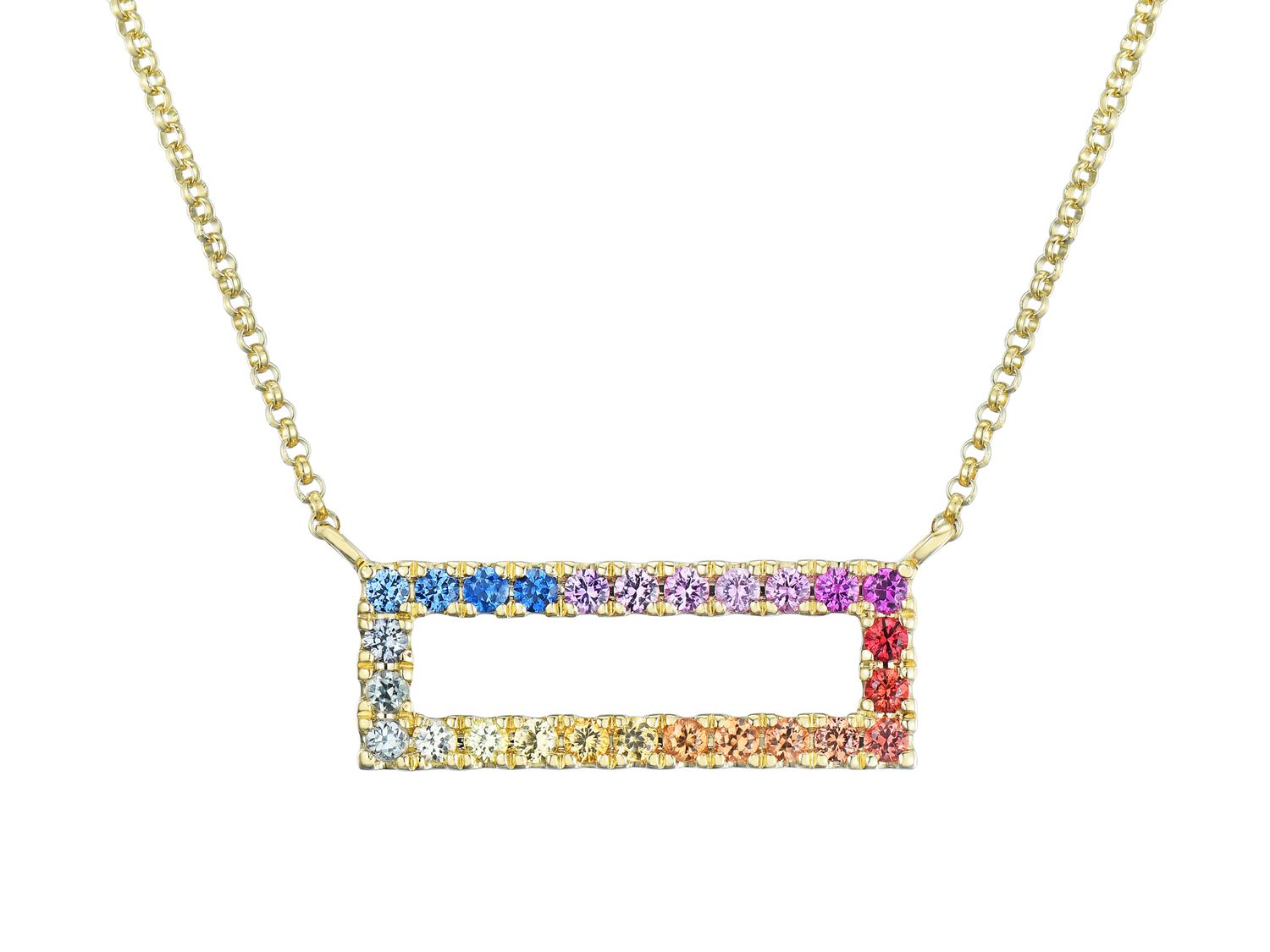 14KY MULTI COLOR SAPP NECKLACE