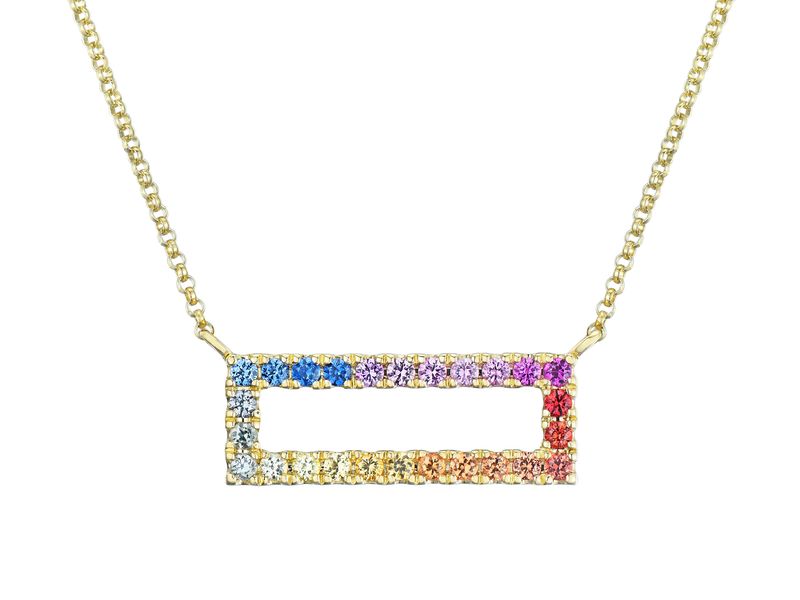 14KY MULTI COLOR SAPP NECKLACE