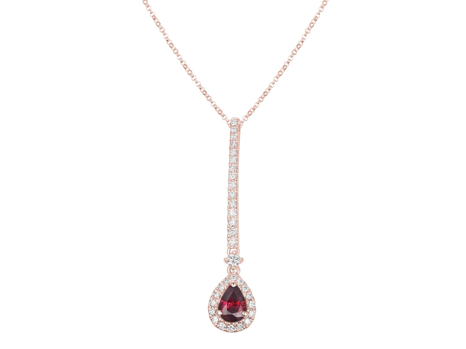 18KP RUBY DIA NECKLACE