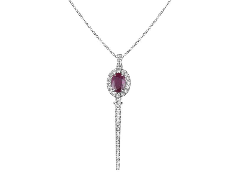 18KW RUBY DIA NECKLACE 18KW RUBY DIA NECKLACE