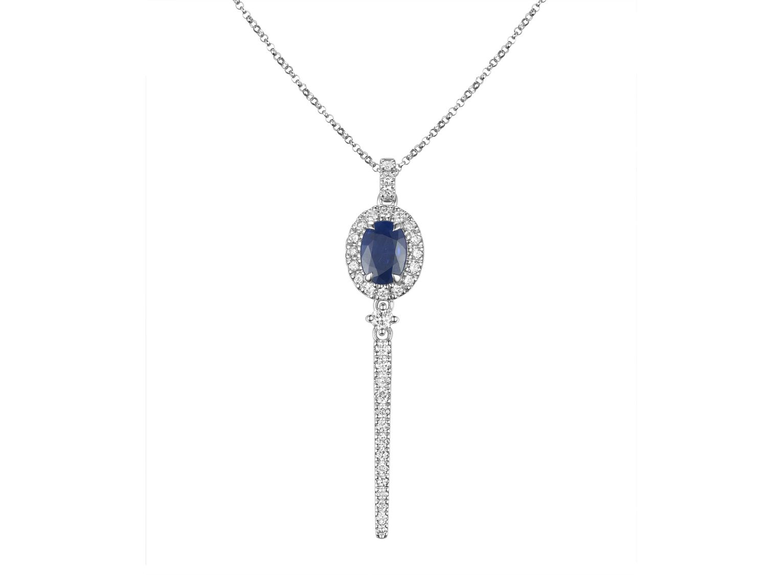 18KW SAPP DIA NECKLACE