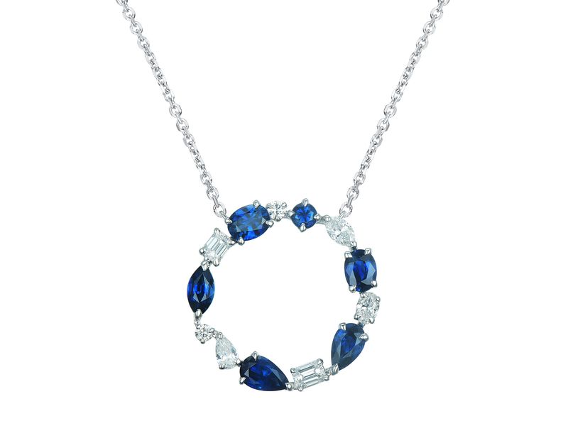 18KW SAPP DIA NECKLACE