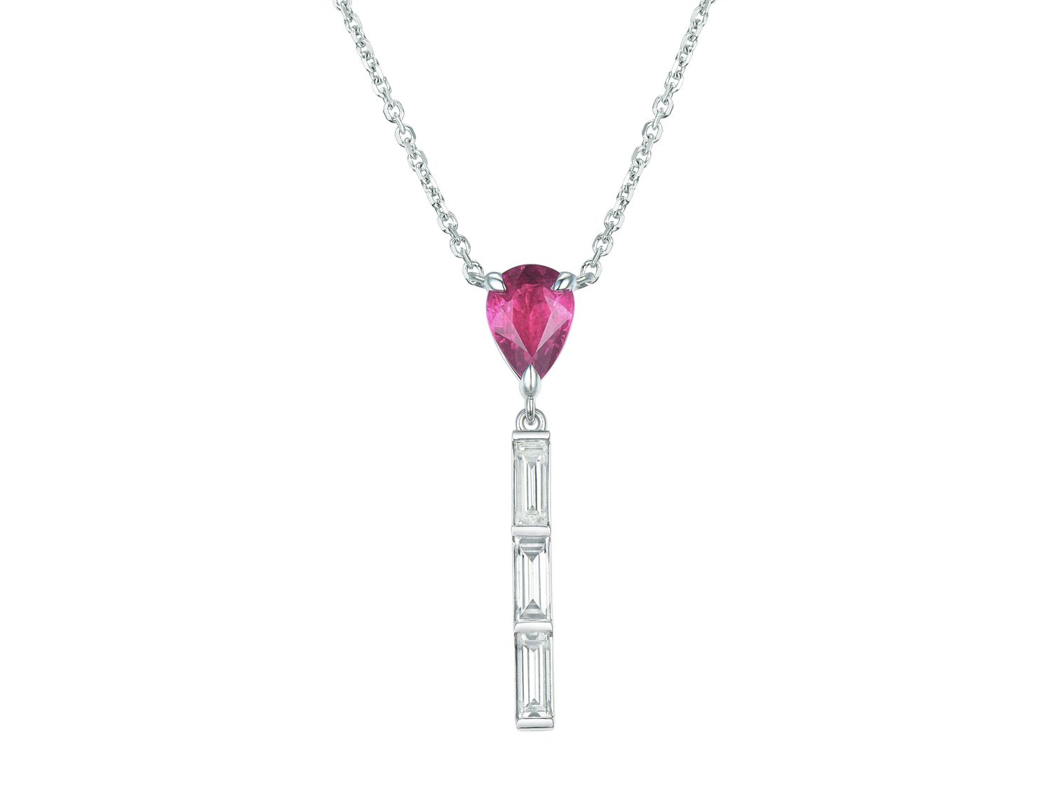 18KW RUBY DIA NECKLACE