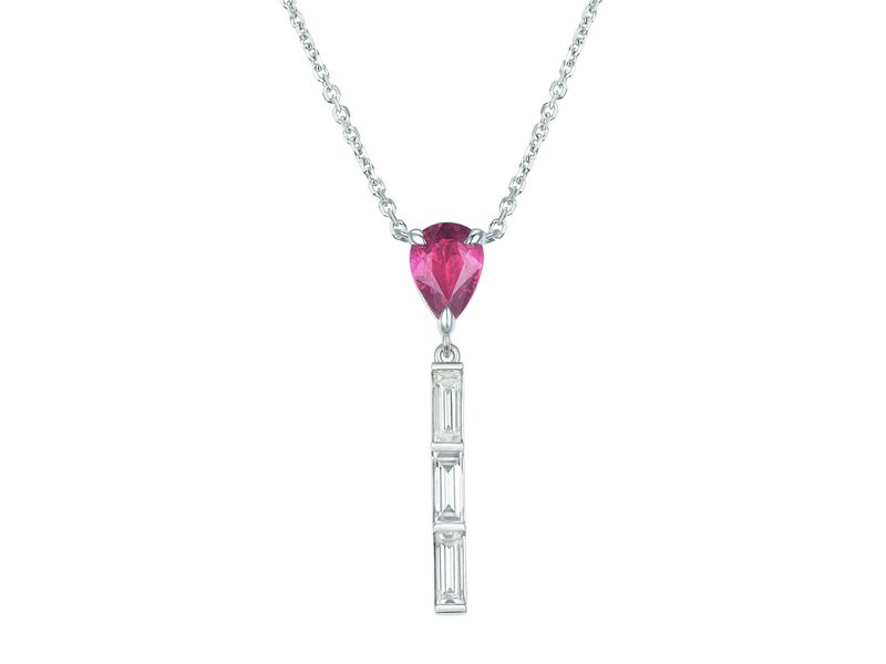 18KW RUBY DIA NECKLACE 18KW RUBY DIA NECKLACE