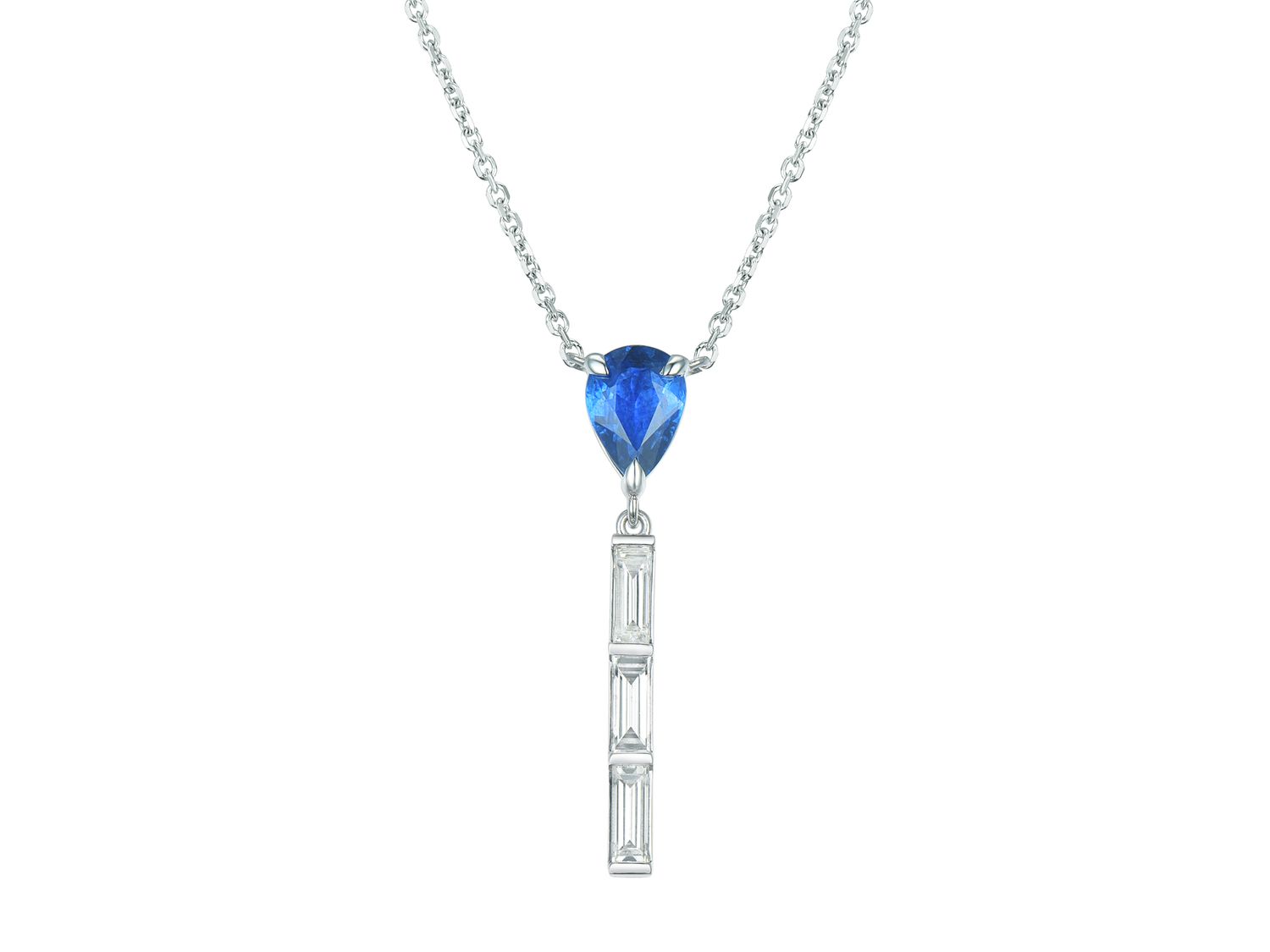 18KW SAPP DIA NECKLACE