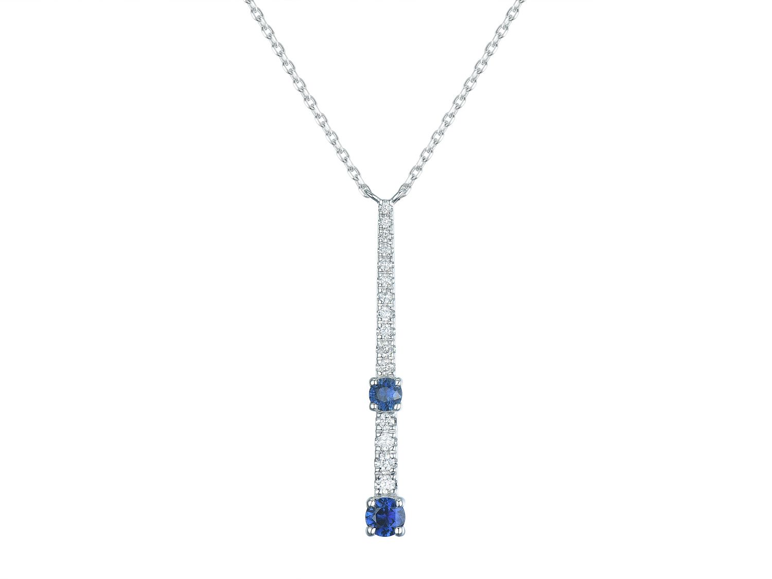 18KW SAPP DIA NECKLACE