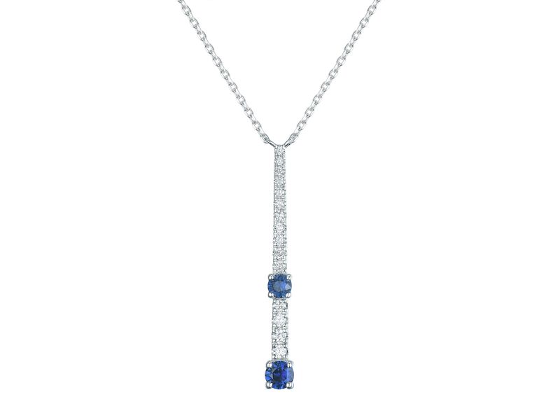 18KW SAPP DIA NECKLACE